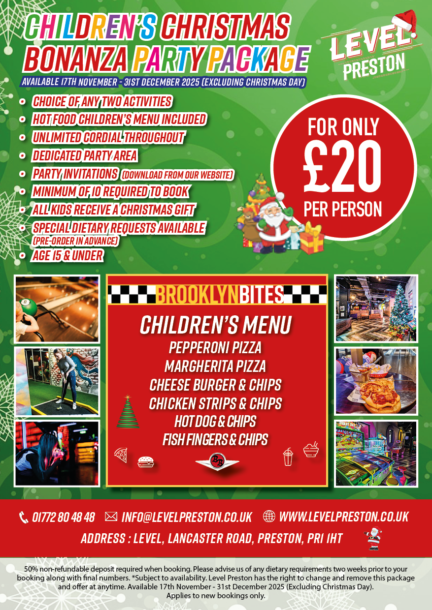 Children's Christmas Party Packages ideas in Preston Lancashire for only £20pp